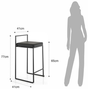 Čierne barové stoličky v súprave 2 ks 77 cm Dodo – Tomasucci