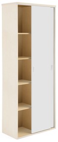Kancelárska skriňa s posuvnými dverami MODULUS, 2000x800 mm, breza / biela