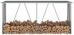 Záhradná kôlňa na drevo galvanizovaná oceľ 330x84x152 cm antracitová 47085