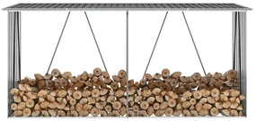 Záhradná kôlňa na drevo galvanizovaná oceľ 330x84x152 cm antracitová 47085