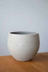 Moderný kvetináč RAFIOT, sklolaminát, výška 21 cm, béžový