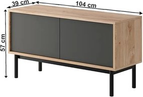 TV stolík Bergen BRTV104 - dub Jackson Hickory / grafit / čierna