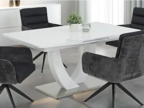 Rozkladací jedálenský stôl Maria 160x90 cm, biely lesk%