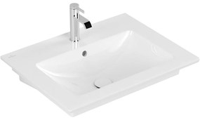 VILLEROY &amp; BOCH Venticello závesné umývadlo s otvorom, s prepadom, 650 x 500 mm, biela alpská, s povrchom CeramicPlus, 412465R1