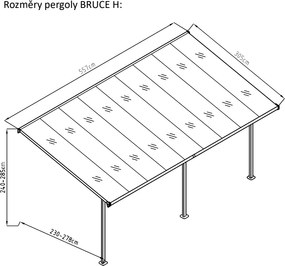 BRUCE H pergola - TRANSPARENTNÉ polykarbonát