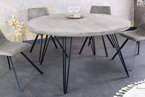 Okrúhly stôl do jedálne z mangového dreva Scorpion šedý 80cm
