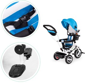 Eco Toys Trojkolka modrá s otačaním sedadla