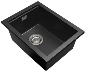 Gamma Decor 3850, 1-komorový granitový drez 380x500x207 mm, čierna, GMA-ZLE000155
