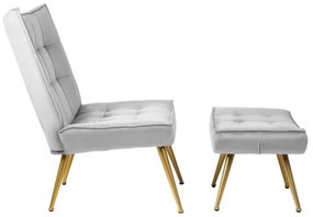 Kreslo VINNIS s podnožkou, sivé 856681