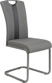 Jedálenská stolička Amber, šedá látka / ekokoža