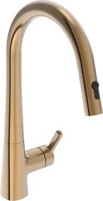Hansa Designo drezová batéria s vyťahovacou spŕškou, 2 prúdy brúsený bronz 5136228381