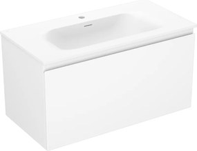 Mexen Orio, kúpeľňová skrinka 90 cm s umývadlom Vela, 1 zásuvka, biela matná, 91A10-09047-1-BF01-W23M01