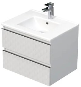 Kúpeľňová skrinka s umývadlom SAT Cube Way 60x47,5x46 cm biela mat CUBE3D602ZBMOD, 1 ks