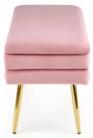 Lavica s úložným priestorom VELVA 37x78 cm ružová/zlatá