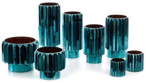 SKLENENÝ KVETINÁČ IRMA (01) (FI) 25X20 CM TYRKYSOVÁ