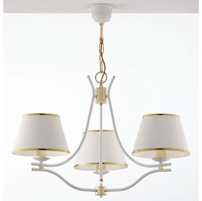 Jupiter 2085 - Luster na reťazi SAMBA 3xE27/15W/230V biela/zlatá