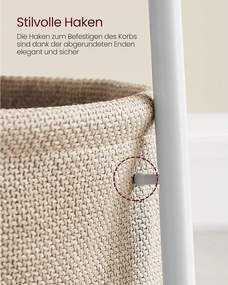 Okrúhly príručný stolík, malý stolík, biela a béžová farba