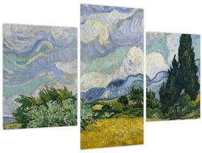 Obraz - Vincent van Gogh, Wheat Field with Cypresses, reprodukcia (90x60 cm)