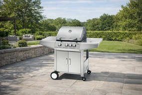 Plynový gril BestBerg BBBQ-23ST / 4 horáky / 12,6 kW / strieborná