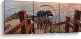 Obraz - Zostup k moru (s hodinami) (90x30 cm)