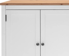 Široká úložná komoda Bergen, biela/dub artisan
