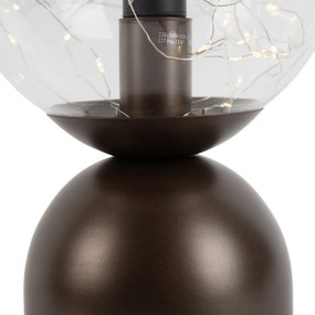 Stolná lampa Hotel Chic tmavý bronz s čírym sklom vrátane svetelnej šnúry E27 - Pallon Trend