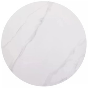 Okrúhly jedálenský stôl RION 90 cm s keramickou doskou, biely mramor