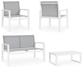 Biela hliníková záhradná lounge súprava pre 4 Kallen – Bizzotto