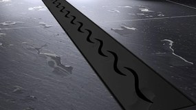 Sprchový žlab MAXMAX WAVE BLACK - černý