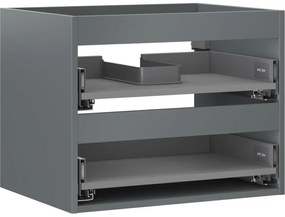 Mexen Box-A, závesná skrinka 60 cm, 2 zásuvky, grafitová matná, 91AX0-0600-470-2-66