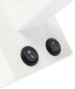 Moderná nástenná lampa biela so sivým tienidlom - Brescia