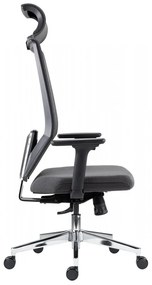 Kancelárska ergonomická stolička EDGE — látka, sivá, nosnost 150 kg