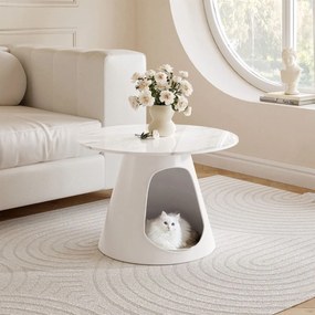 KONFERENČNÝ STOLÍK POPPY BIELY + MRAMOR