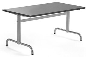 Stôl PLURAL, 1200x700x600 mm, linoleum - tmavošedá, strieborná