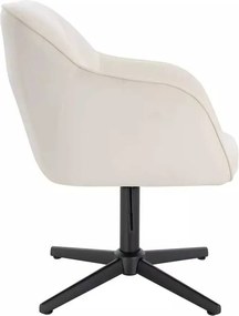 LuxuryForm DESIGN Stolička AVOLA VELUR na čiernom kríži - biela