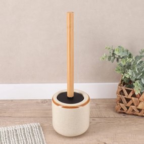 Sada kúpeľňových doplnkov Elva, béžová/s drevenými prvkami