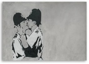 Gario Obraz na plátne Bozkávanie policajtov, Banksy nástenná maľba Rozmery: 100 x 70 cm
