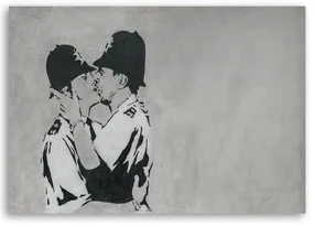 Gario Obraz na plátne Bozkávanie policajtov, Banksy nástenná maľba Rozmery: 100 x 70 cm
