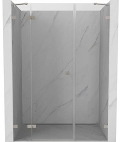 Mexen Lunar, Otočné ľavé sprchové dvere 160 cm, 8mm číre sklo, oceľový profil, 834S-160-050-97-00-L