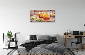 Obraz na skle Ice Tea citrusové slamky 120x60 cm