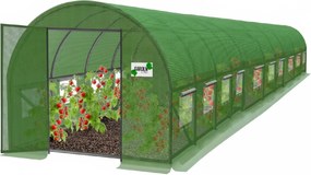 GARDEN LINE Záhradný fóliovník 10-segmentový, záhradný polytunel 10 × 5 × 2 m s krídlovými dverami TUN5108