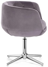 LuxuryForm DESIGN Kreslo MONTANA VELUR na striebornom kríži - šedé