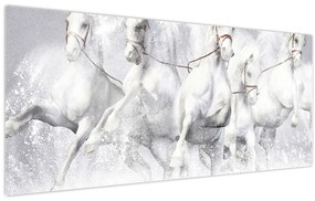Obraz - Ilustrácie závodných koní (120x50 cm)