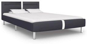 vidaXL Posteľný rám s LED, čierny, umelá koža 120x200 cm