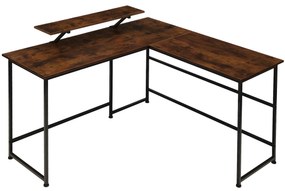 tectake 404229 písací stôl melrose 140x130x76,5cm - industriálne drevo tmavé, rustikálne
