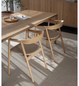 Jedálenská stolička z masívneho dubového dreva so sivým sedadlom Gazzda Muna