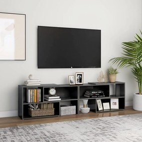 TV skrinka lesklá sivá 149x30x52 cm drevotrieska