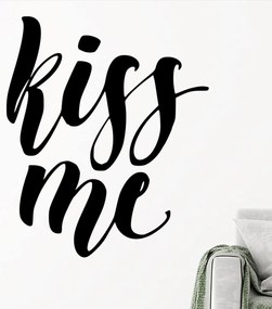 Veselá Stena Samolepka na stenu na stenu Kiss me Farba: černá