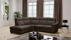 XXXLutz ROHOVÁ SEDAČKA, textil, koža, tmavohnedá Livetastic - Sedačky - 002951006906