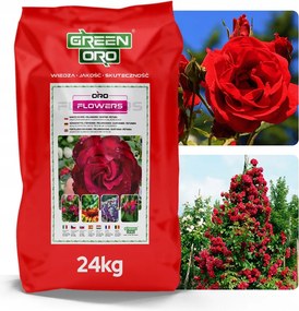 Hnojivo pre ruže, izbové, záhradné a kvitnúce rastliny, 100 dní, 24 kg Oro